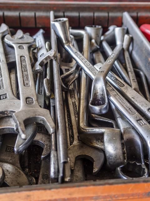 A well-used set of wrenches from the Wasatch Wrench service kit